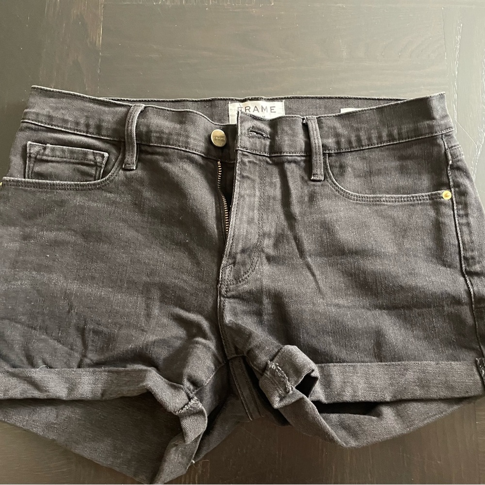 Frame black jean shorts size 28 - barely worn.